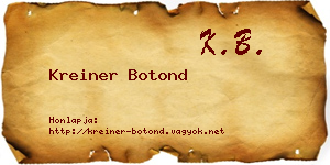 Kreiner Botond névjegykártya